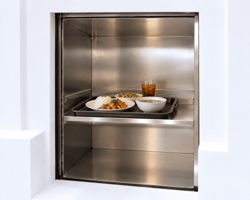 Stainless Dumbwaiter with Gourmet Meal